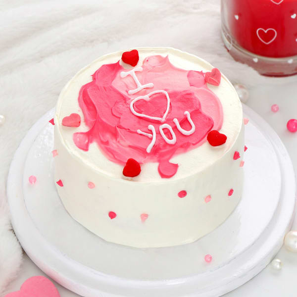 Tempting I Love You Cake