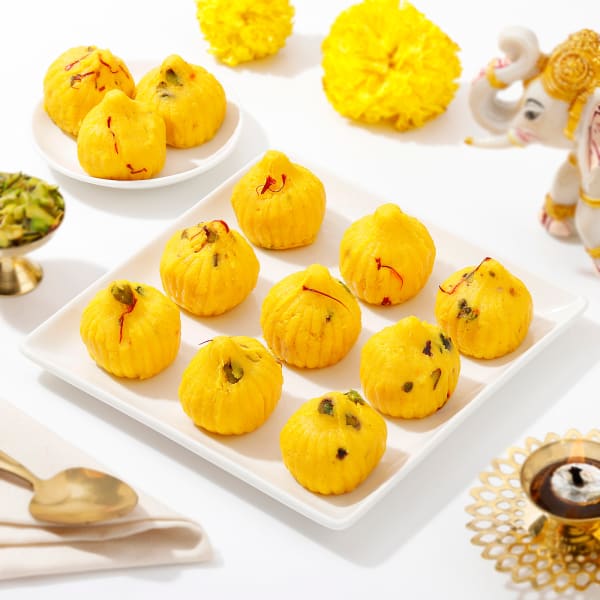 Tempting Kesar Pista Modak 12 pcs