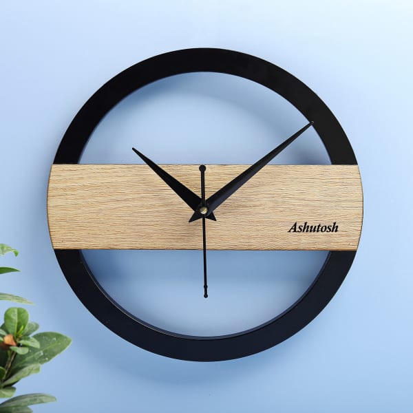 Textured MDF Personalized Wall Clock
