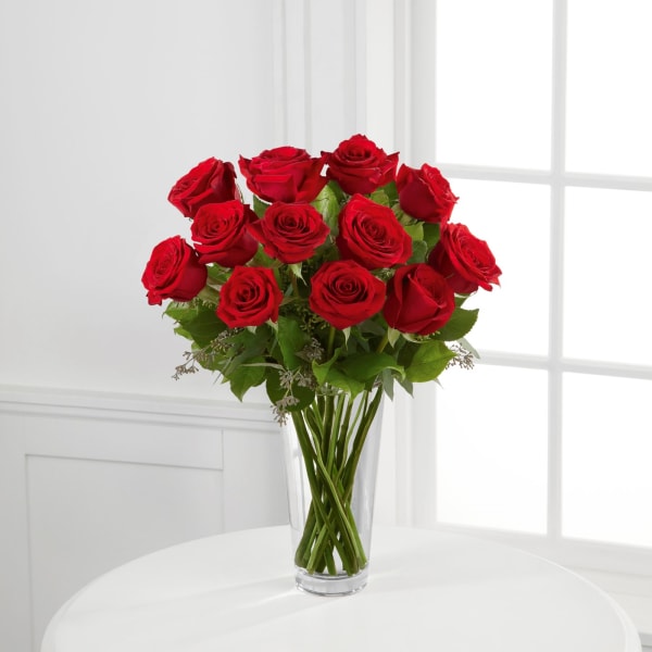 The Long Stem Red Rose Bouquet by FTDÂ® - VASE INCLUDED