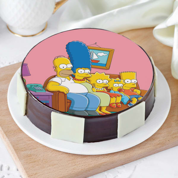 The Simpsons Family Photo Cake (Half Kg)