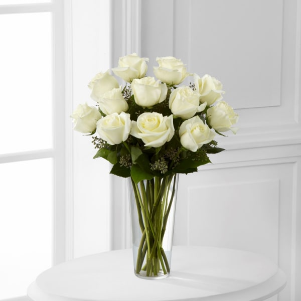 Order The White Rose Bouquet by FTD VASE INCLUDED Online at Best Price ...