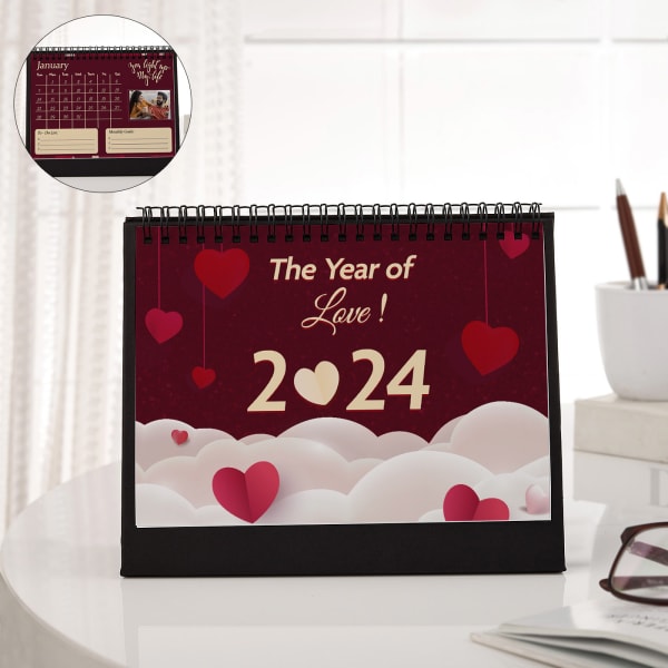 The Year Of Love - Personalized 2024 Desk Calendar