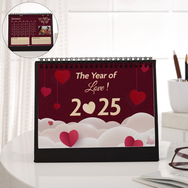 The Year Of Love - Personalized 2025 Desk Calendar