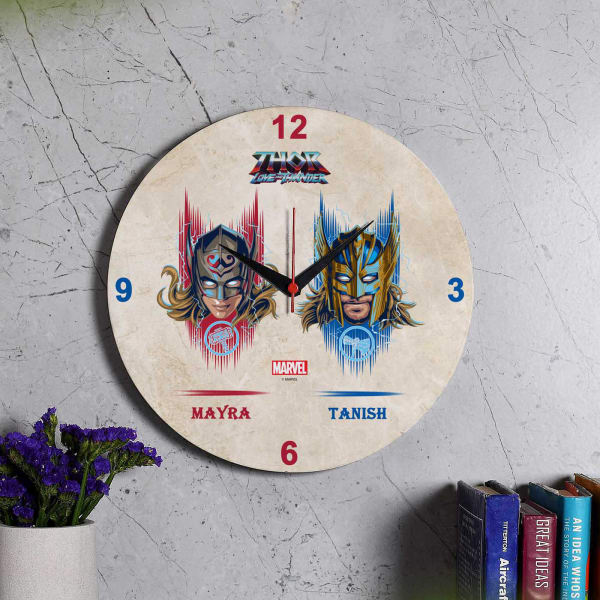Thor N Mighty Thor Personalized Clock