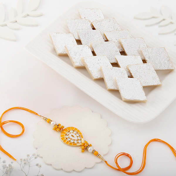 Timeless Rakhi With Kaju Katli