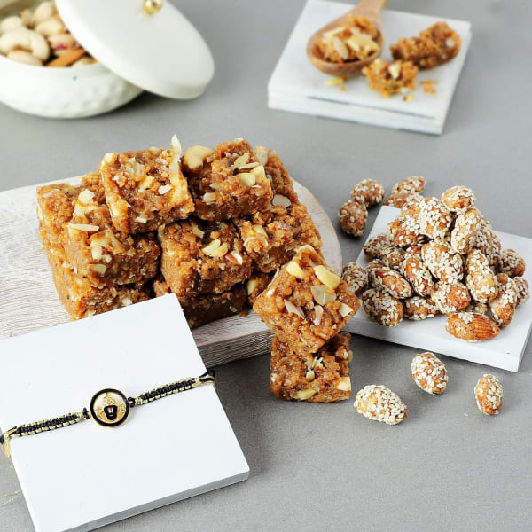 Tirupathi Rakhi With Delicious Goodies
