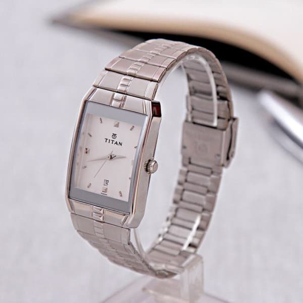 Titan Silver Wrist Watch