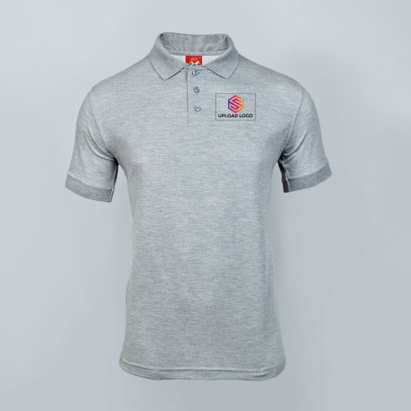 Titlis Polycotton Polo T-shirt for Men (Grey Melange)