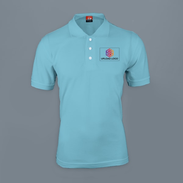 Titlis Polycotton Polo T-shirt for Men (Sky Blue)