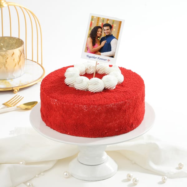 Together Forever Red Velvet Cake With Polaroid (500 gm)