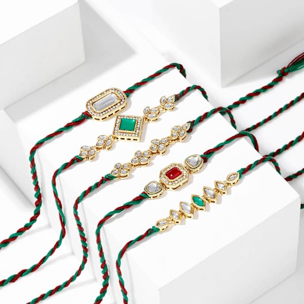 Traditional Kundan Polki Rakhi (Set of 5)