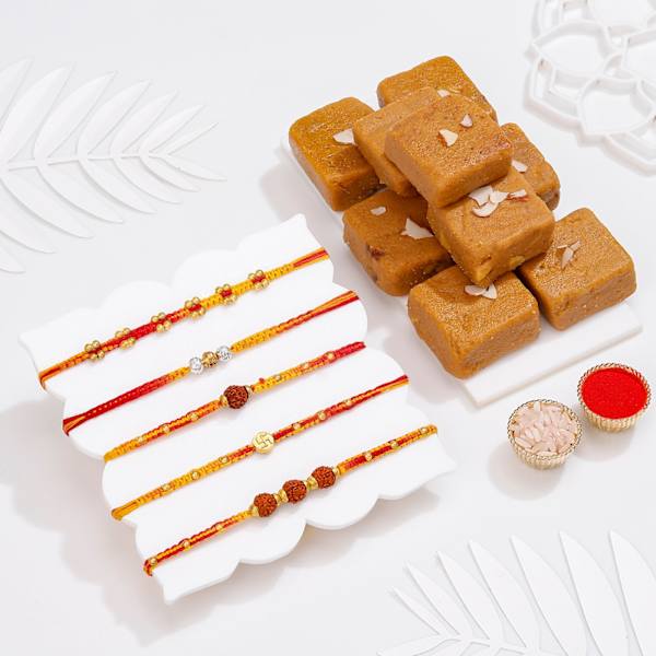 Traditional Rakhis And Sweets Gift Combo