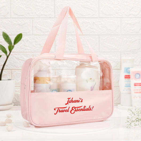 Travel Essentials Personalized Transparent Cosmetic Bag