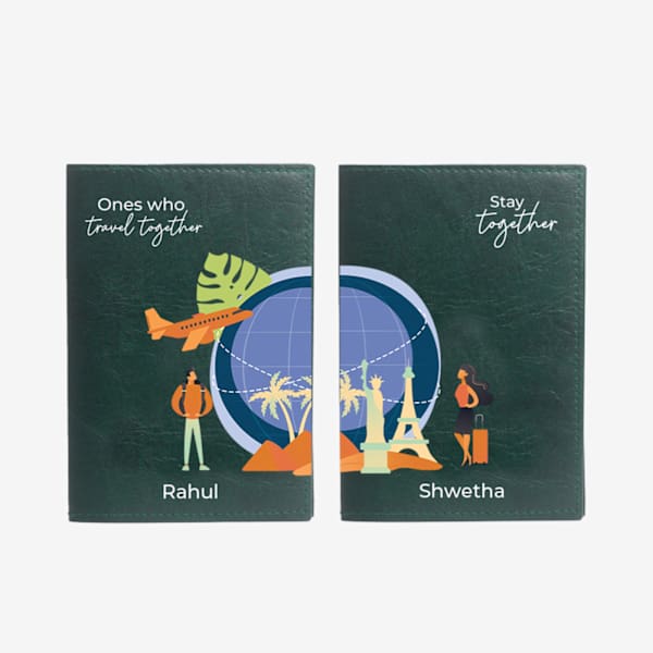 Travel Together Personalized Passport Cover - Set Of 2