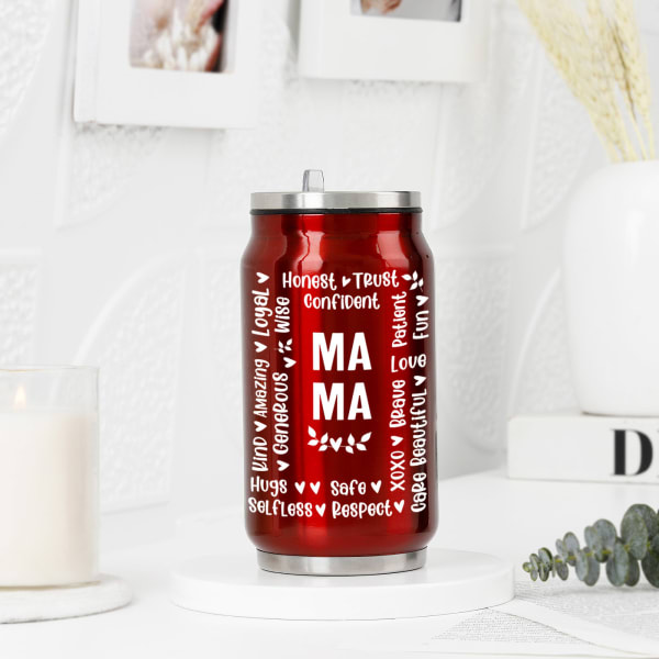 Trendy Mama Personalized Can Tumbler - Red