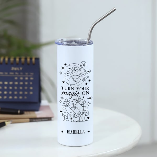 Turn Your Magic On Personalized Stainless Steel Tumbler With Straw