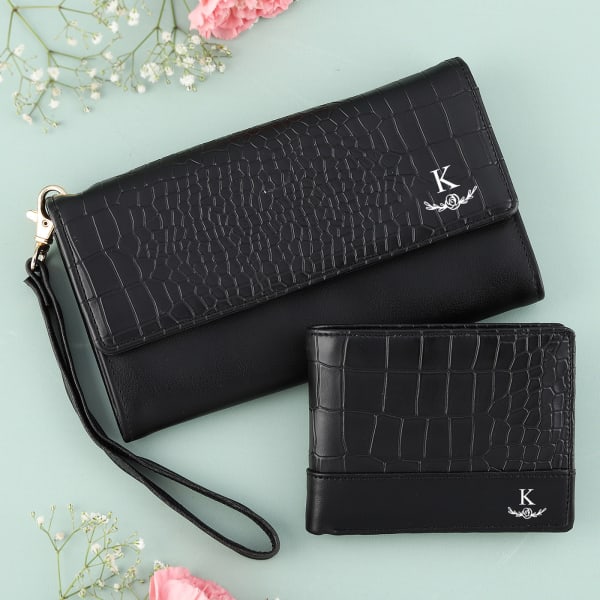 Twinning Couple Croc Wallet Personalized Gift Set