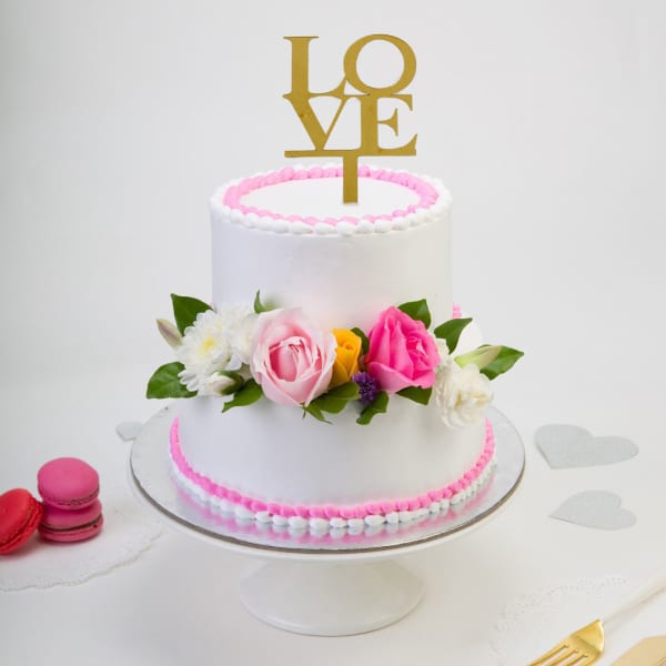 Two-Tier Floral Anniversary Cake (2 Kg)