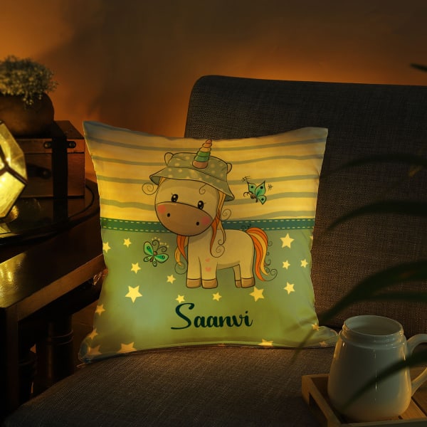 Unicorn Personalized LED Cushion for Kids