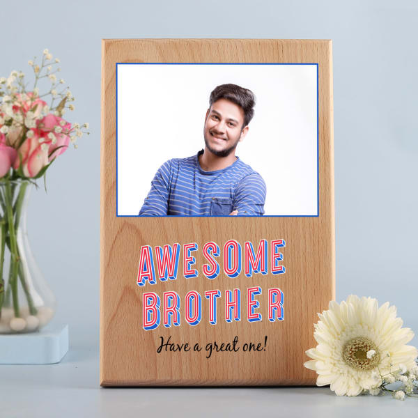 Unique Personalized Wooden Photo Frame for Brother
