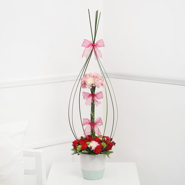 Unique Rose & Carnation Arrangement