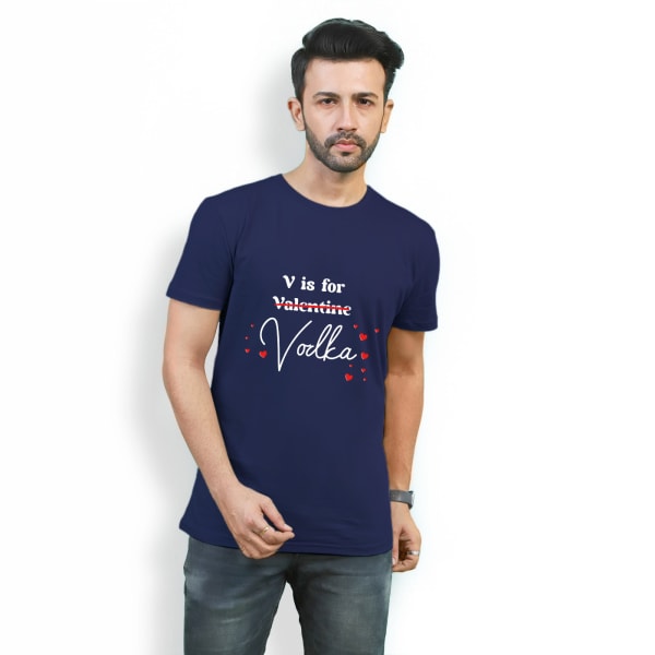 V Is For Vodka - Mens T-shirt - Navy Blue