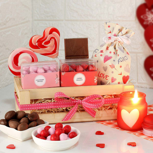 Valentine Basket Of Love And Sweet Treats