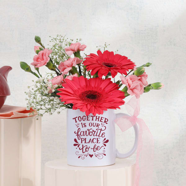 Valentine Blush with Customised Mug