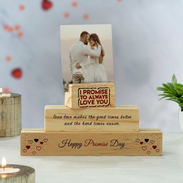 Valentine Promise Day Personalized Wooden Photo Stand