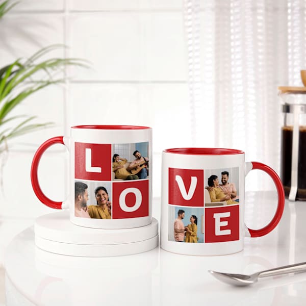 Valentine's Day Personalized Picture Perfect Love Mugs - Set Of 2