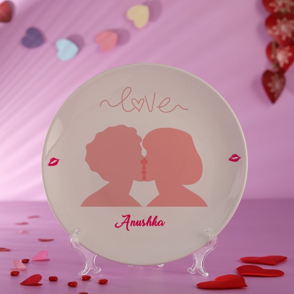 Valentine's Kiss Ceramic Plate