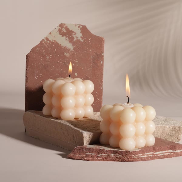 Vanilla Aroma Bubble Candles (Set of 2)