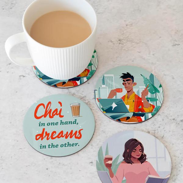 Versatile Chai And Dreams Coaster Set