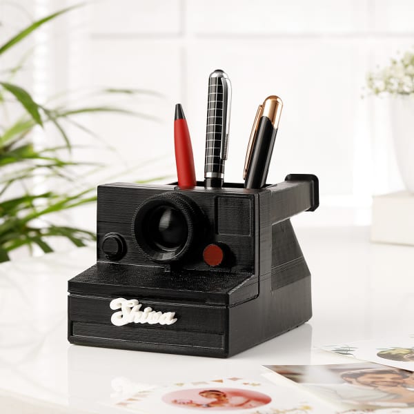 Vintage Camera Personalized Pen Stand