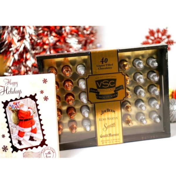 VSC 40 Liquor Filled Chocolates with Christmas Card Gift/Send