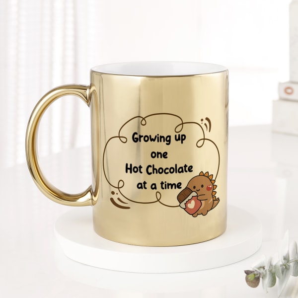 Warm Memories Personalized Hot Chocolate Metallic Mug - Gold
