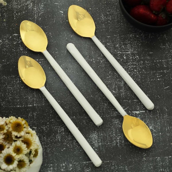 Warm White Dessert Spoons (Set of 4)