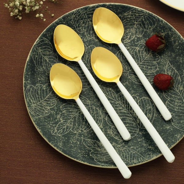 Warm White Spoons (Set of 4)