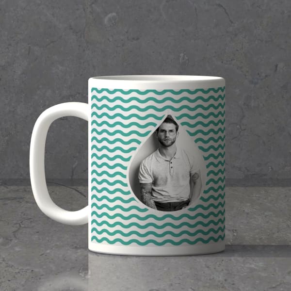 Wavey Pattern Personalized Birthday Mug
