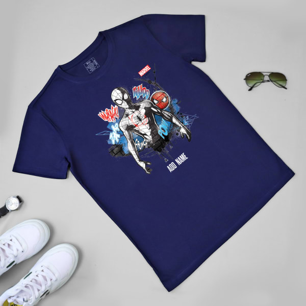 Web It Like Spidey Personalized Tee For Men Navy Blue