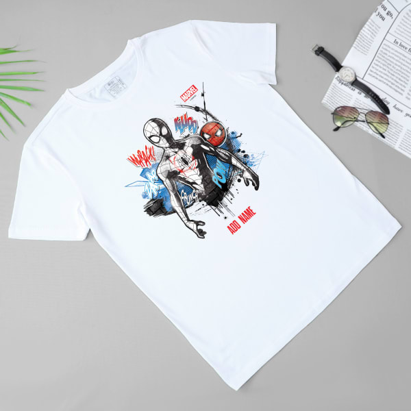 Web It Like Spidey Personalized Tee For Men White