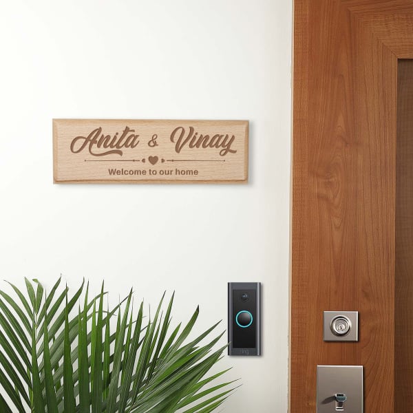 Welcome Home - Personalized Wooden Name Plate