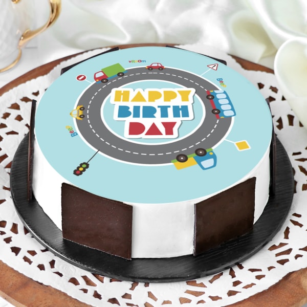 Wheels On GO Birthday Cake (Half Kg)