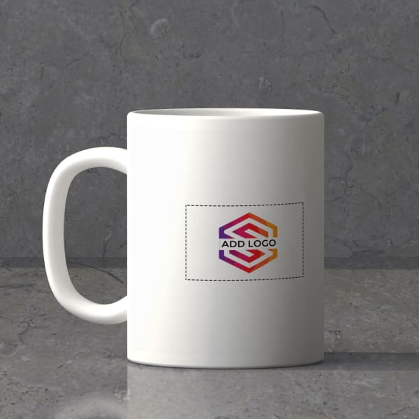White Ceramic Mug (250ml) - Customized With Logo And Name