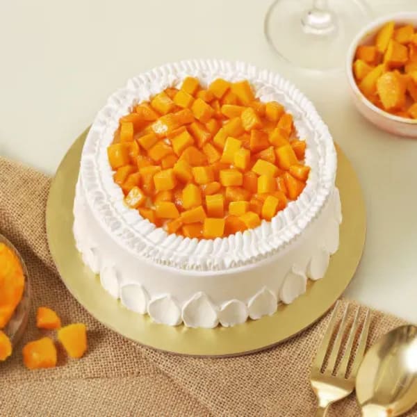 White Summer Mango Harvest Cake  (Half kg)