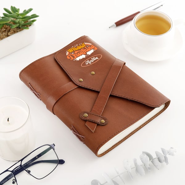 Wildly Dreaming Personalized Leather Diary