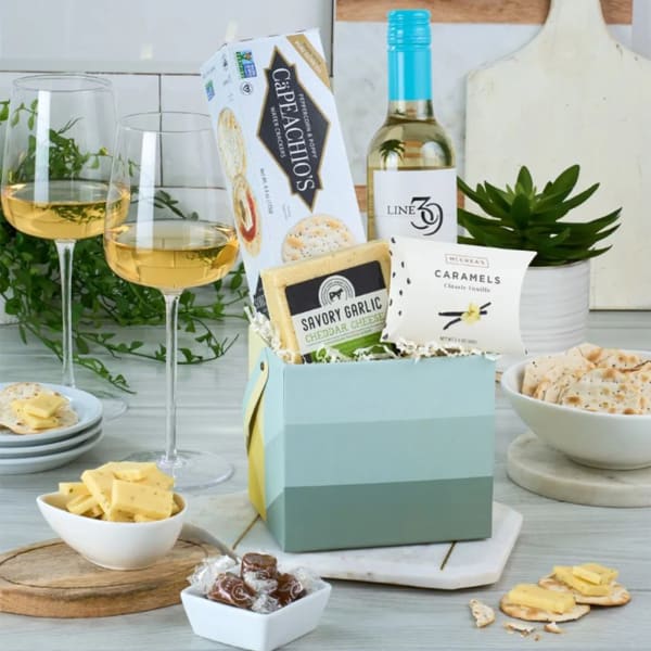 Wine And Snacks Gift Basket