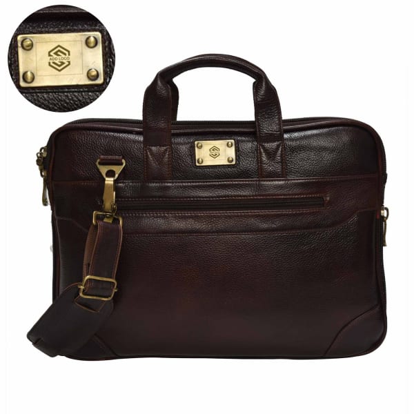 Wine Brown Sleek Christopolo Men's Laptop Bag - Customizable with Logo