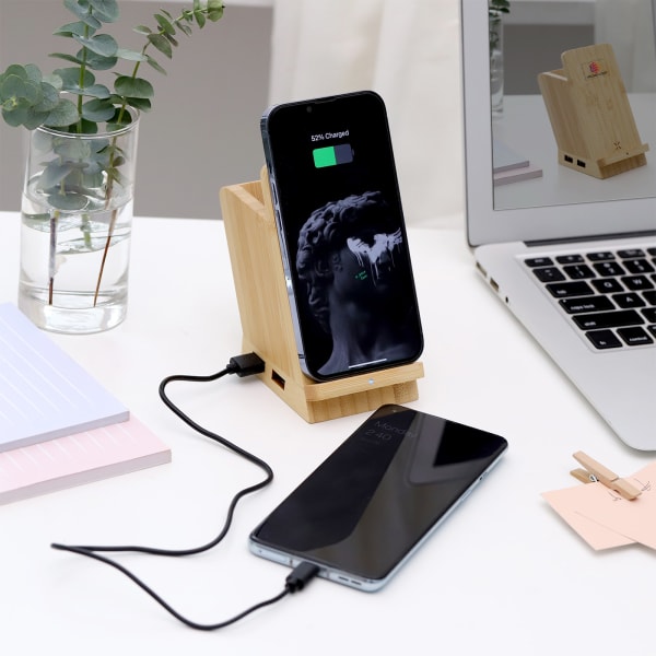 Wireless Charger With USB Port And Pen Stand - Personalized